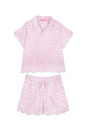 Scalloped Pajama Set Short - Light Pink Chintz