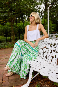 Triple Tiered Maxi Skirt - Palm Leaf