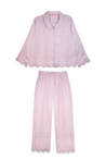 Scalloped Pajama Set Long - Light Pink Chintz