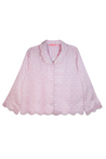 Scalloped Pajama Set Long - Light Pink Chintz