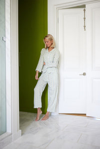 Scalloped Pajama Set Long - Tea Time